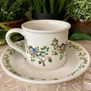 Portmeirion BIRDS OF BRITAIN Mocha Coffee Cup & Saucer Rare 2nds